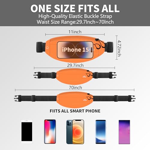 Reflective Running Pack - Fanny Waist Bag for Women & Men (Orange) - color: orange