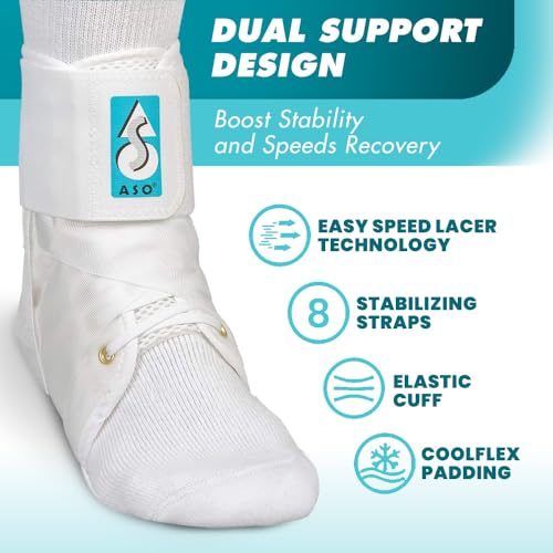 Med Spec ASO Speed Lacer Ankle Stabilizer Brace Sprain Support White XL - color: White, size: X-Large