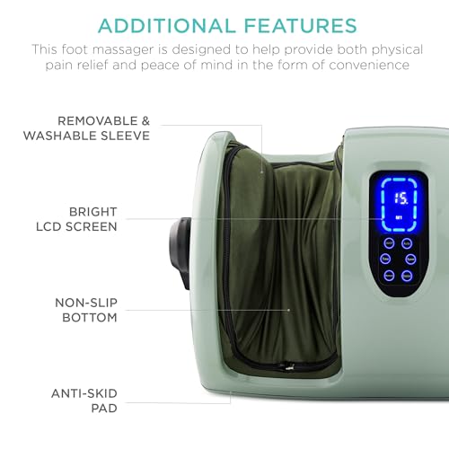 Best Choice Products Heated Shiatsu Foot Massager for Pain Relief, Plantar Fasciitis, Neuropathy, Blood Circulation w/Compact Design - Sage - color: Sage