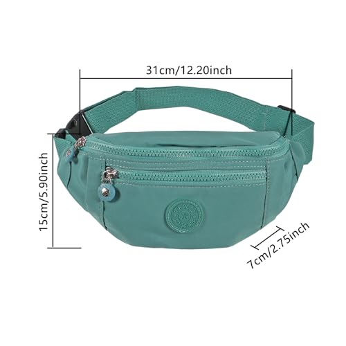 Large Crossbody Fanny Pack with 3-Zipper Pockets,Gifts for Enjoy Sports Festival Workout Traveling Running Casual Hands-Free Wallets Waist Pack Phone Bag Fits All Phones (black+green) - color: black+green