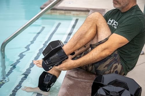 Aquastrength Hydro-Tone Total Body Pool Exercise System, Isokinetic Functional Water Weights, Bells 12" x 7.5", Fins 6.5" x 2.5", Quick Start Guide Included - color: Black