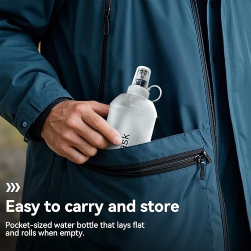 500ml Soft Flask, Soft Water Bottle for Hydration Packs, Running, Hiking, Cycling and Climbing - White - color: 500ml, white
