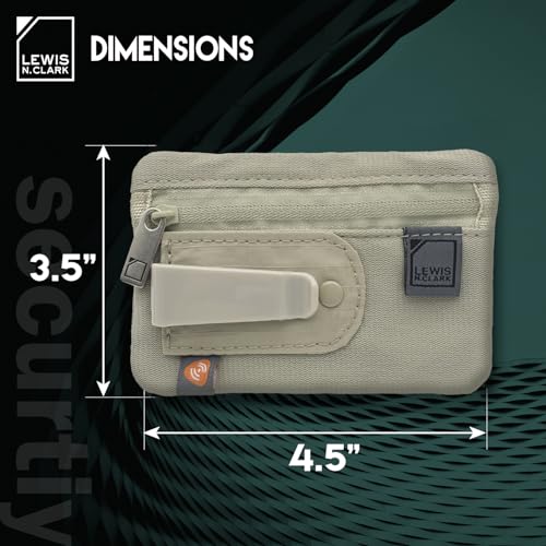 Lewis N. Clark RFID Shield Hidden Clip Stash Money Belt Travel Pouch + Credit Card/Id Holder for Women & Men, Clay - color: Clay