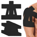 12Pcs Precut Shoulder Kinesiology Tape, Sports Muscle Support Tape Black - color: Black