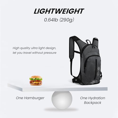 Nepest Hydration Pack Backpack with 2L Water Bladder Reflective Lightweight - color: Dark Gray