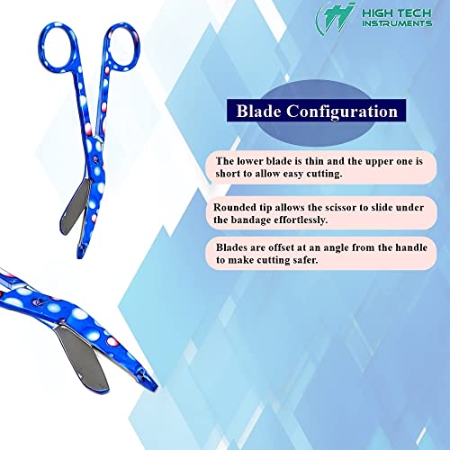 Set of 6 Bandage Scissors 5.5" Long, Nurse Vet Tech Gift - Made of Stainless Steel with Colorful Patterns, First Aid, Used For Cutting Gauze, Tape, Clothing Bandages, Vet Wrap Adhesive Removal - style: Set 6
