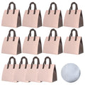 12Pcs Insulated Lunch Bags Disposable Cooler Bag Thermal Grocery Bags - color: Pink and Brown, size: 9.45"(H) x 9.45"(L) x 5.91"(W)