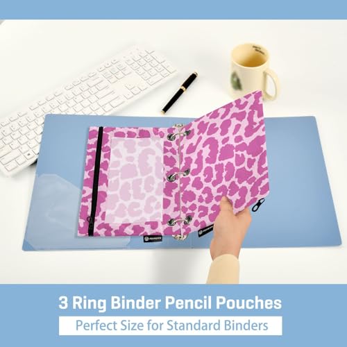 Leopard Pencil Pouches for 3 Ring Binder 2 Pack - color: Leopard