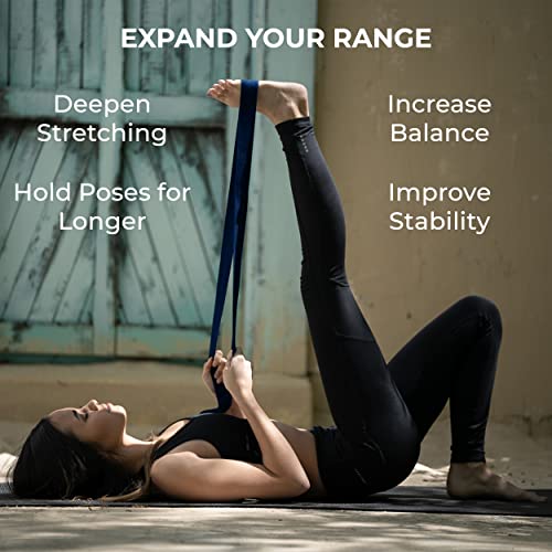 Bulk Yoga Straps, 10 Pack, 6ft, D-Ring Buckle - color: Blue