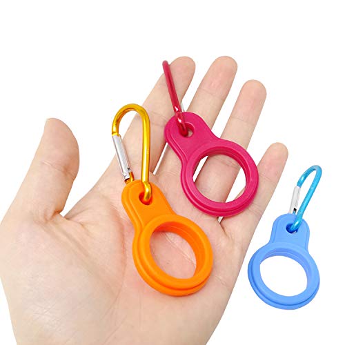 Honbay 5PCS Silicone Water Bottle Carrier Water Bottler Holder with Metal Keychain Clip Ring for Outdoor Activities or Daily Use