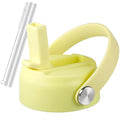 RRegeny Straw Lid for Hydro Flask Wide Mouth 32 40 oz, Straw Lids with Flexible Handle and Straws Compatible with HydroFlask, Replacement Sports Flex Cap Wide Mouth Top 32 40 oz - color: Warm Yellow