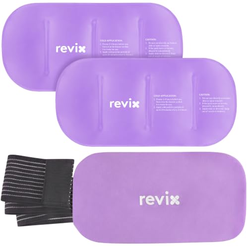 REVIX 2-Pack Ice Packs for Injuries, Reusable Hot & Cold Gel Wraps - color: Purple, size: Large 12 x 6 Inch