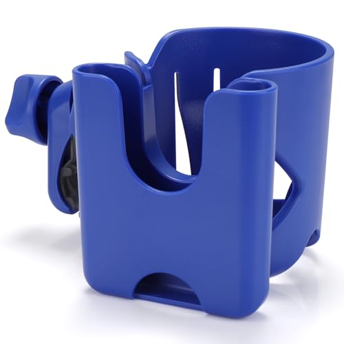 Accmor Stroller Cup Holder, Universal Cup Holder for Walker Wheelchair Bike Scooter, 360° Rotatable Stroller Cup Holder Attachment Walker Wheelchair Accessory - color: Cup Phone Holder-Blue
