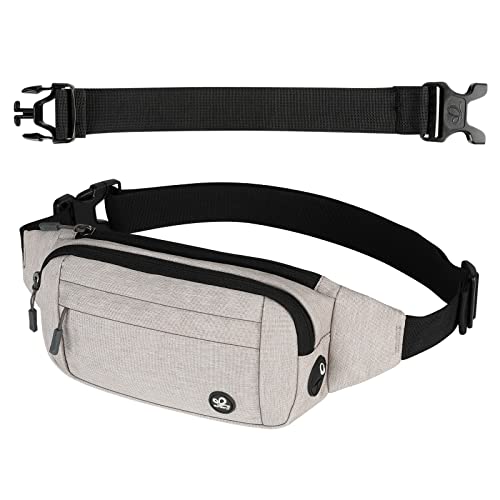 WATERFLY Small Fanny Pack Crossbody Lightweight Waist Bag for Woman Man - color: Beige