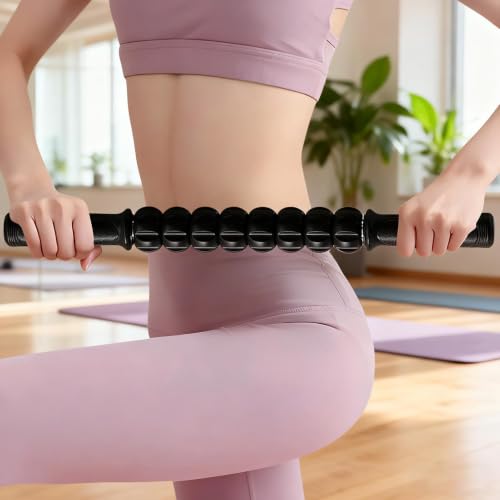 Massage Roller, Multi-Functional Body Massager, Leg Roller Stick - color: Black