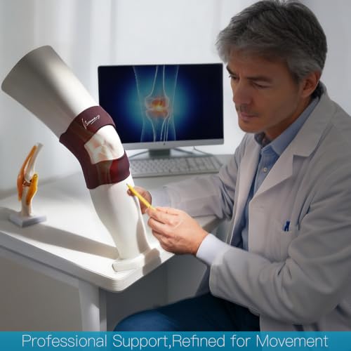 Knee Brace For Women, Ultra-Thin, Breathable, Patella Support - color: Coffee