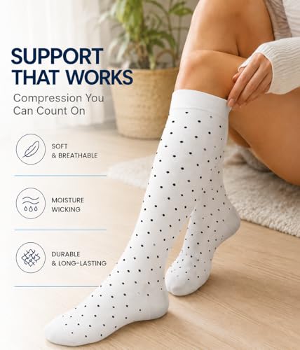 Aoliks 6 Pairs Compression Socks for Women & Nurses, Flying Knee High Socks - color: 020 A01-multicoloured 06, size: Small-Medium
