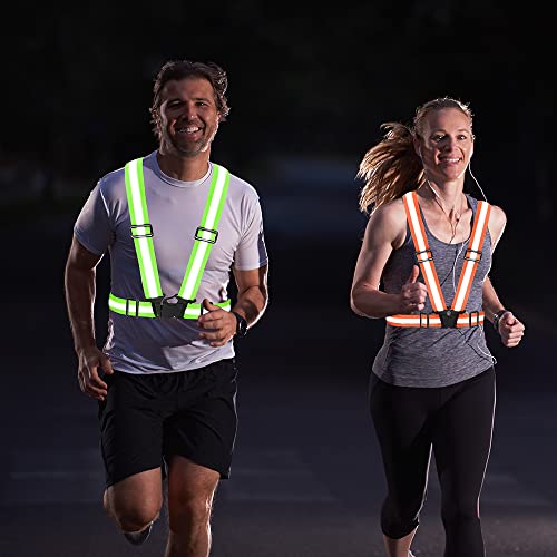 Reflective Vest Running Gear High Visibility Safety Vest Strap for Night - color: Black