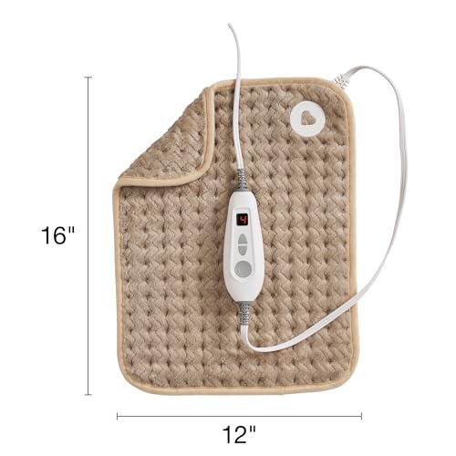 Brookstone Herringbone Portable Heating Pad, 16 x 12 in, Taupe - color: Taupe