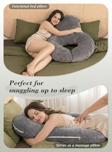 INSEN Wedge Pillow Set for Sleeping and After Surgery, Use for Acid Reflux, Reading and Relaxing, Headboard Pillow for Sitting in Bed, Grey - color: Grey