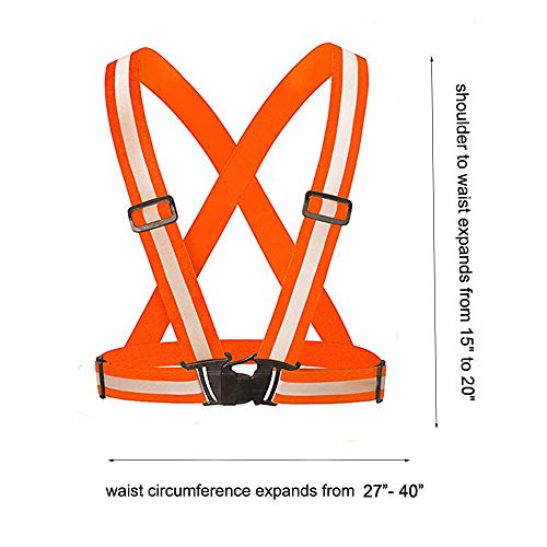 Chiwo Reflective Vest Running Gear 2Pack, High Visibility Safety Vest - color: Color Ornage