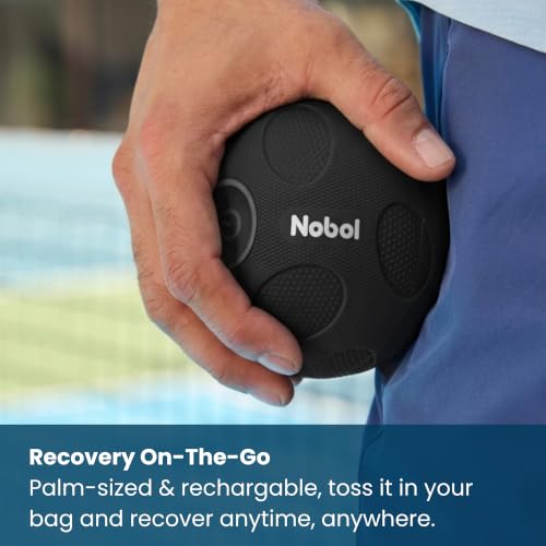 Nobol MyoSphere® Vibration Massage Ball & MyoBelt Kit, Portable Muscle Recovery Tool with Bluetooth Belt Remote Deep Tissue Vibration Rechargeable Massager - Space Black - color: Space Black