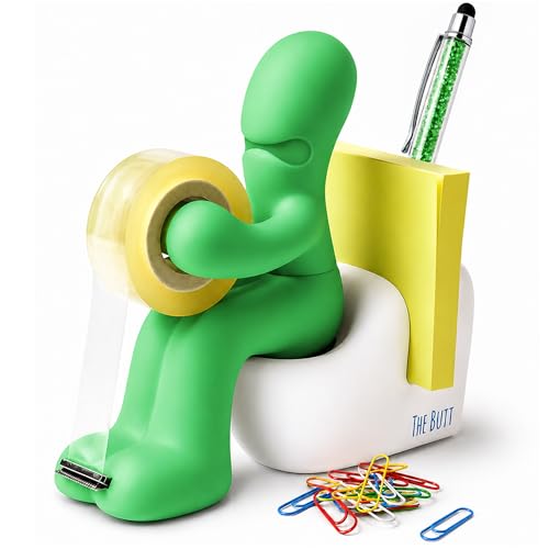 The Butt Tape Dispenser – Funny Green Desk Accessories, Office Gag Gift - color: Green