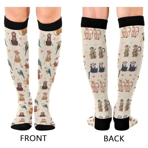 Wusikd Cute Penguin Compression Socks for Women and Men Circulation Long Socks for Athletic Running 1 - color: Multi 12