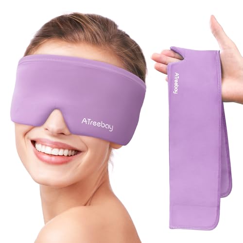 Cooling Eye Mask, Cold Eye Mask for Puffy Eyes, Reusable Ice Eye Masks for Dry Eyes, Relieve Your Migraines and Headaches with Gel Eye Masks Therapy, Long-Lasting Comfort, Purple - color: Purple