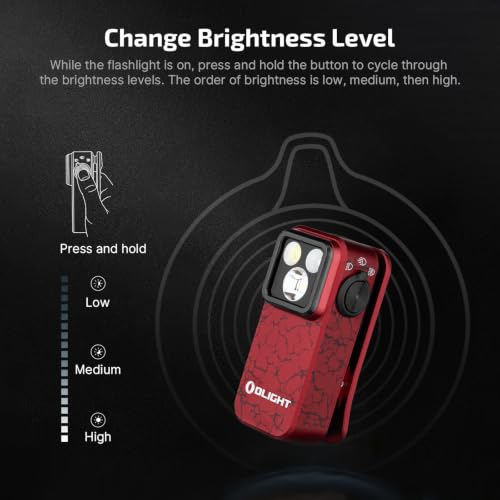 OLIGHT Oclip Pro Rechargeable EDC Clip-on Flashlight, Crackle Red - color: Crackle Red