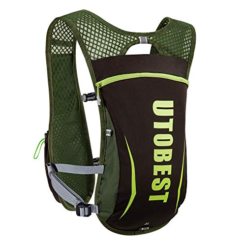 UTOBEST Running Vest Lightweight Hydration Vest Pack 5L UTR104 - color: Green Vest 5L - Only Vest