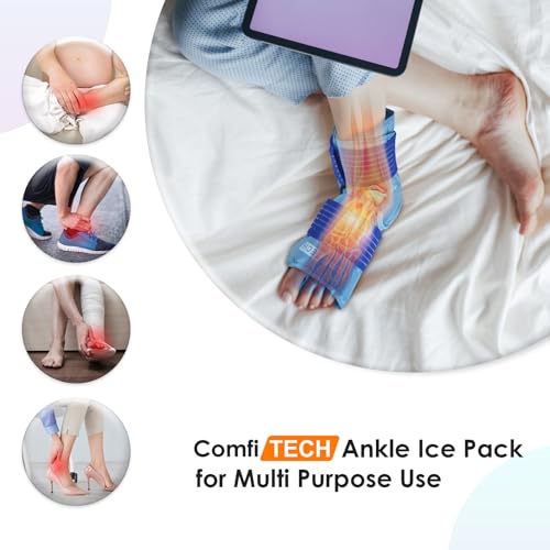 ComfiTECH Ankle Ice Pack Wrap Reusable Heel Cold Sleeve