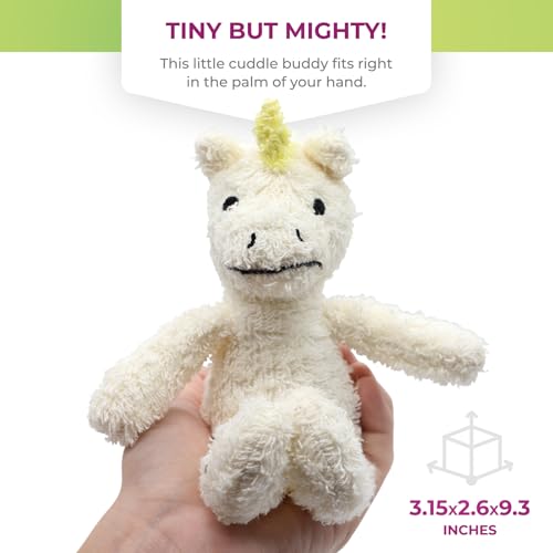 Thermal-Aid Zoo Mini — (Juno the Unicorn) — Mold-Resistant, Washable Hot & Cold Pack for Kids — Heating and Cooling Pad with Natural Corn Filling — Reusable Plush Toy - size: Mini Unicorn