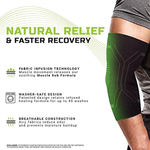 Green Drop Herb-Infused Compression Elbow & Calf Sleeve for Men & Women - size: Small / Medium