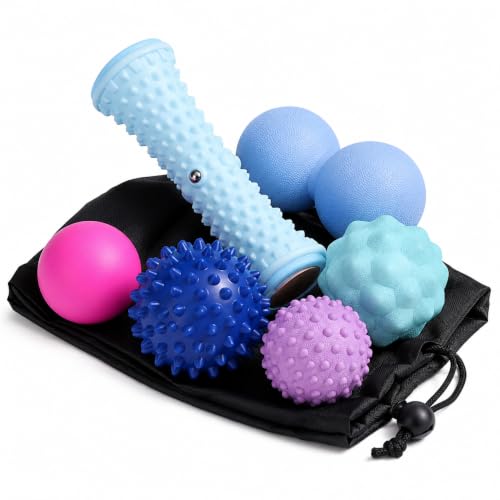 6Pcs Massage Ball Set with Peanut Ball, Spiky Ball, Lacrosse Ball