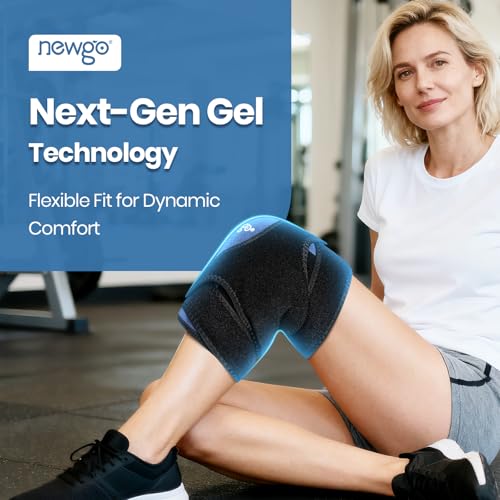 NEWGO 360° Knee Ice Wrap, 60-Min Cold Therapy with Ice Grid, 2 Pack