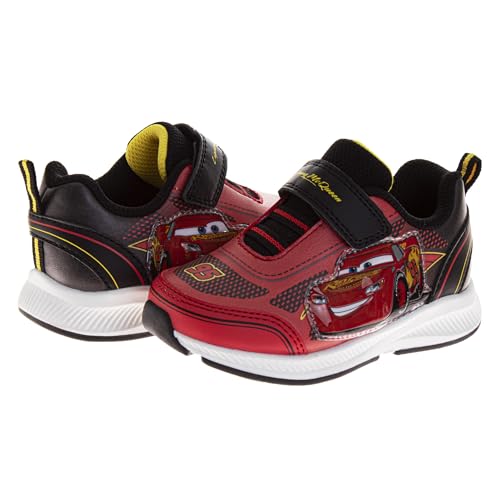 Disney Pixar Cars Boys Black/Red Lighted Sneaker (Toddler/Little Kid) - color: Red Black - Mcqueen, size: 7 Toddler