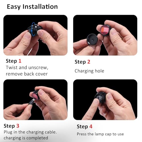 RAHAN Rechargeable Headlights Compatible with Croc, 2 PCS LEDHeadlights, Light Up Charm Accessories for Adults Shoe, Hands-Free Night Light, Camping Lights, IP65 Waterproof Light, Black - color: all black