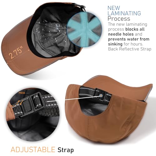 Waterproof Baseball Cap for Men Women UPF 50+ Quick-Dry Running Golf Hat - color: Caramel