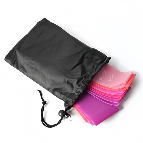 Resistance Loop Exercise Bands with Carry Bag and Instruction, Set of 5