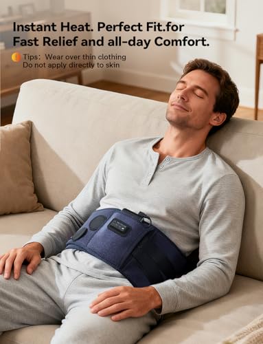 10000mAh Cordless Heating Pad for Back, Portable Lower Back Massager