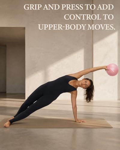 Trideer 9 Inch Pilates Ball with Inflation Straw, Small Exercise Yoga Ball - color: Blush Pink