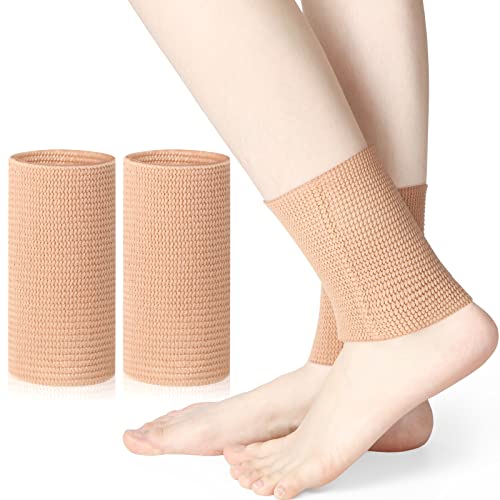Zomiboo 2 Pcs Ankle Gel Sleeves Padded Socks Compression Brace Skating,Nude - color: Nude