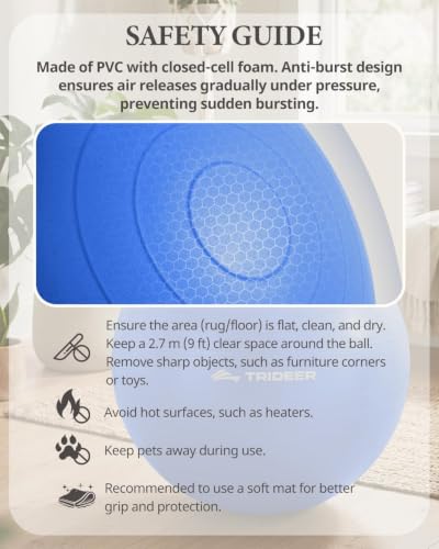 Trideer Yoga Ball for Exercise, Pregnancy, Exercise Ball, Pump Included - color: Royal Blue, size: M(19-22ines/48-55cm)
