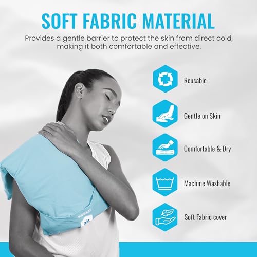 ICEWRAPS Fabric Cover for 10 x 14 Clay Pack, Reusable Ice Pack Cover - Blue - size: 10”x14”, style: Fabric Cover Only