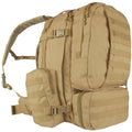 FOX OUTDOOR PRODUCTS Advanced 3-Day Combat Pack | 69L Tactical Backpack w/Dual Hydration Ports, Compression Straps & Storage - color: Coyote