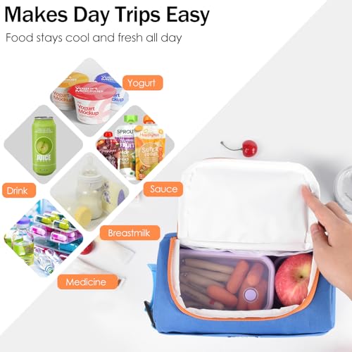 Genteen Small Cooler Bag with Ice Pack,Insulated Lunch & Snack Tote - color: Light Green