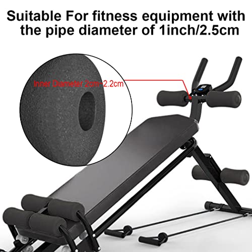 Foam Foot Pads Rollers Two Pair for Home Gym Exercise Machines Equipments Replacements with 1 Inch(2.5cm) Rod (Foam 4.53" X 2.56" Od X 0.87" Id) - color: Foam 4.53" X 2.56" Od X 0.87" Id