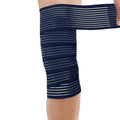 Extra Long Elastic Knee Wrap Compression Bandage Brace Support for Legs, Plantar Fasciitis, Stabilising Ligaments, Joint Pain, Squat, Basketball, Running, Tennis, Soccer, Football, Volleyball (Navy Blue) - color: Navy Blue