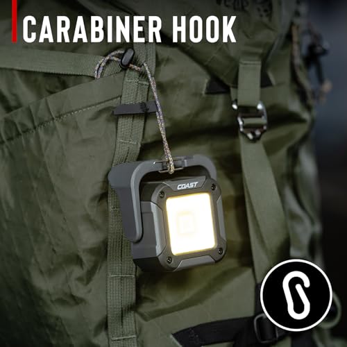 Coast QB2R 2000 Lumens Voice Control Rechargeable Utility Light, Six Light Modes, 75 Hour Run Time, Magnetic Base